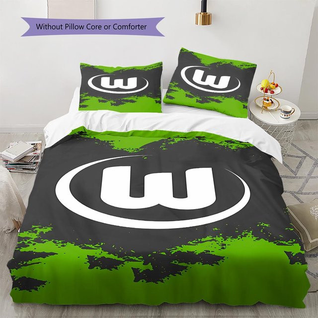 VfL Wolfsburg Bettwäsche Set mit Bettbezug und 2 Kissenbezügen, Grün, B/H: 260 x 240 cm - Bild 1