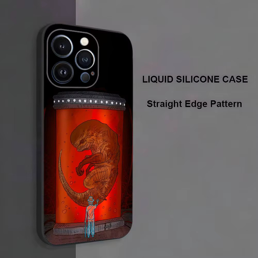 J-Jurassic Park Dinosaur World Handyhülle aus weichem Silikon für iPhone, kompatibel mit iPhone 17 bis iPhone 7, Farbe: Schwarz - Bild 2