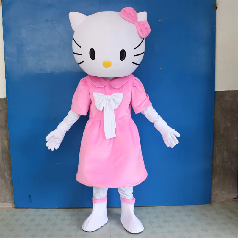 Potdemiel Hello Kitty Maskottchen Kostüm, Rosa Katze, Plüsch / Textil - Bild 2