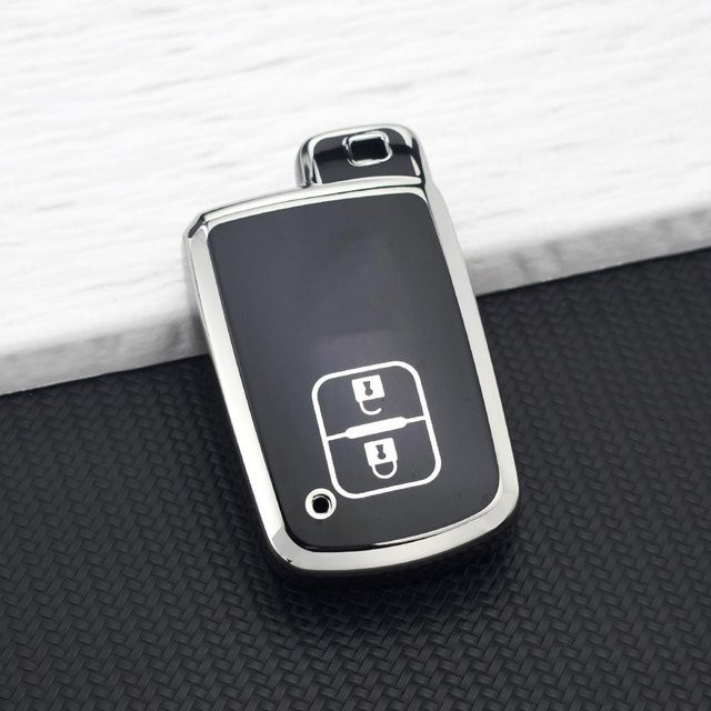 TPU-Fernbedienungsschlüsselhülle für Toyota Prius Plus Auris Avalon Verso Rav 4 Corolla 2013 Yaris Hybrid, 2-Tasten, Grau - Bild 1