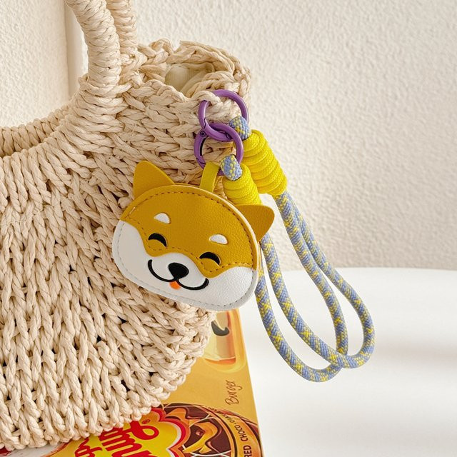 Niedliches Tier-Cartoon Handy-Lanyard als kurzes Handgelenkband und Dekoanhänger in Gold und Multicolour - Bild 1