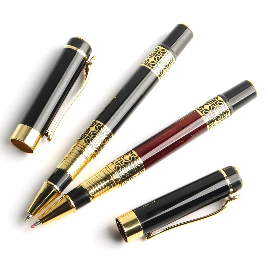 Genkky Gel-Stift aus Metall mit Skulptur-Design in Gold, Schwarz oder Rot - Bild 2