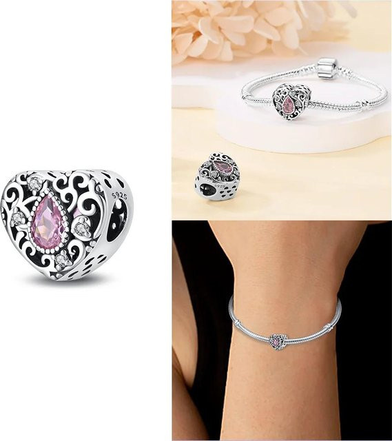 YIRAN Jewelry Anhängerperle, Kupfer, Lila, Herzform, Damen - Bild 1