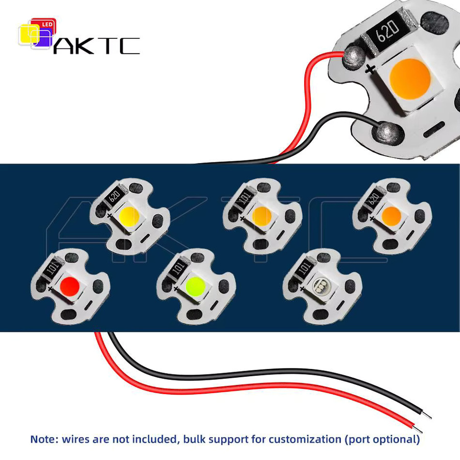 5er Set Ankatec DC LED Lichter mit Aluminium-Platte, SMD3030 Perlen, 1W, 9V-12V, Farben: Rot, Grün, Blau und Warmweiß - Bild 3