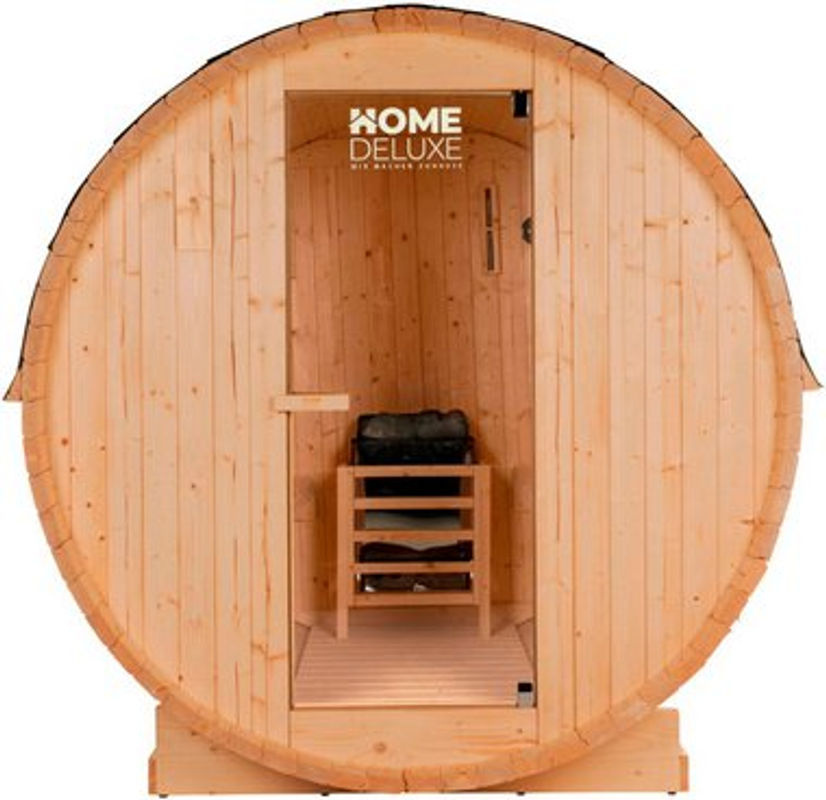 HOME DELUXE Outdoor Fasssauna LAHTI L aus Fichtenholz in Holzfarben, B/H: 194,8 x 191,7 cm - Bild 4