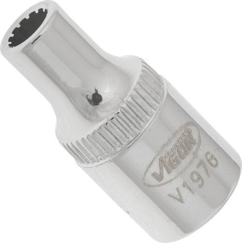 Vigour V1994 Außen-Sechskant Steckschlüsseleinsatz 16mm in 1/2 Zoll, Silber - Bild 1