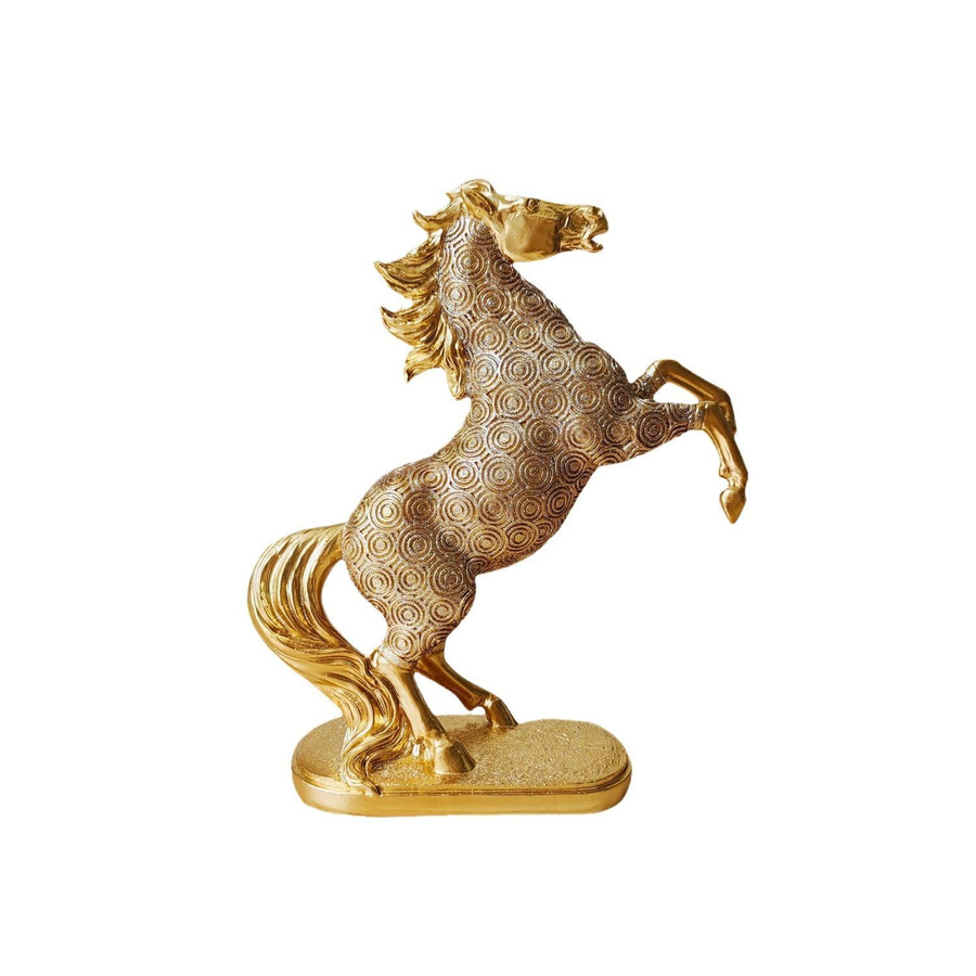 Yiran Furniture Weinregal mit Pferd-Ornament als Dekoration für Büro und Eingang, erhältlich in Gold, Schwarz, Weiß oder Kupferfarben - Bild 1