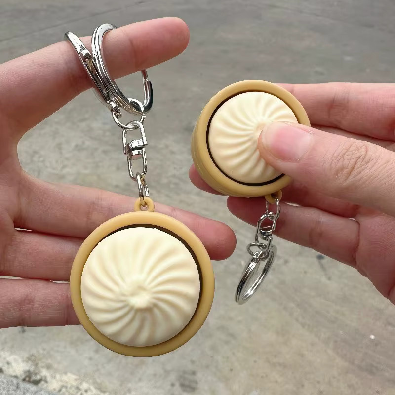 SHINEHENG Mini-Brötchen-Stressabbau-Fidget-Spinner, Brötchen-Clicker-Schlüsselanhänger - Bild 4