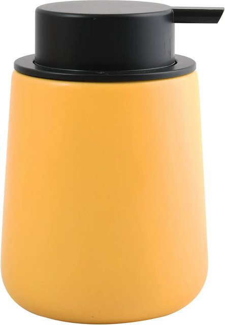 MSV Seifenspender Maonie aus Keramik in Safrangelb, Höhe: 12,6 cm, Durchmesser: 8,5 cm - Bild 1