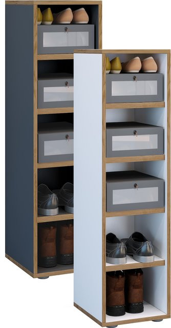 VCM Salia Holz Schuhregal mit 5 Fächern, H x B x T: 110 x 30 x 33 cm - Bild 1