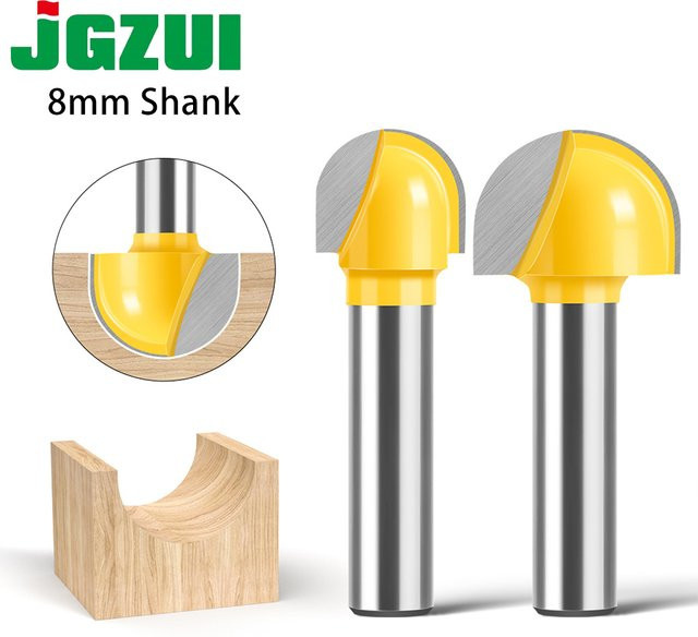 JGZUI Rundbodenfräser für Holz mit 8mm Schaft für Bogenförmige Nuten und Innenhohlräume - Bild 1