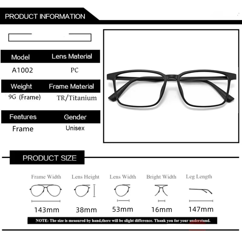 LOERHUNAR Korrektionsbrille, Vollrand, rechteckig, TR90, Unisex, black - Bild 2