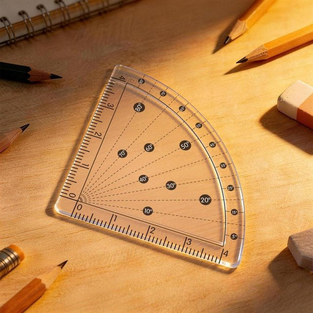 Jinyou Multifunktionales Mini Lineal mit Winkelmesser aus transparentem Kunststoff für Schule und Büro - Bild 1
