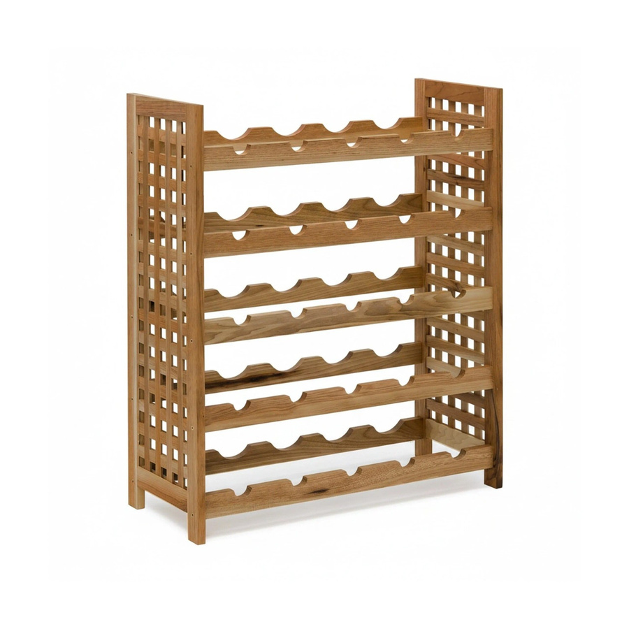 Relaxdays Weinregal aus Walnussholz in Braun für 25 Flaschen, Landhaus Stil, B/T/H: 73 x 63 x 25 cm - Bild 2