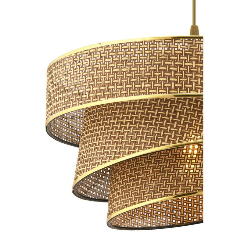 Opviq Pendelleuchte Couper in Beige und Gold aus Metall und Baumwolle, B/H/T: 40 x 72 x 40 cm, E27 - Bild 2