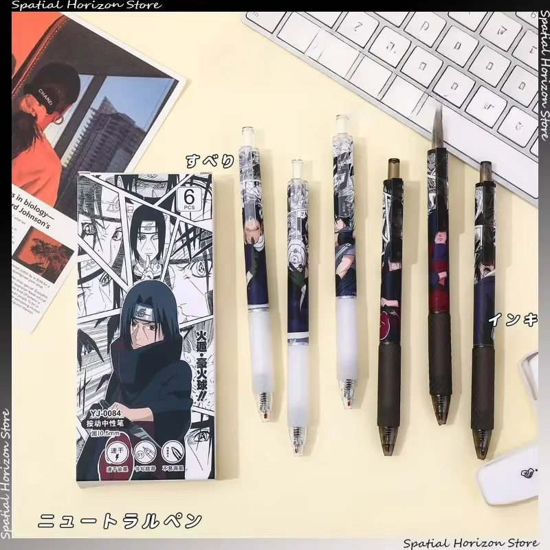 6-teiliges Naruto Gelstift-Set von Bandai mit Sasuke Uchiha Motiv, bunte Schreibstifte für Schule und Büro - Bild 6