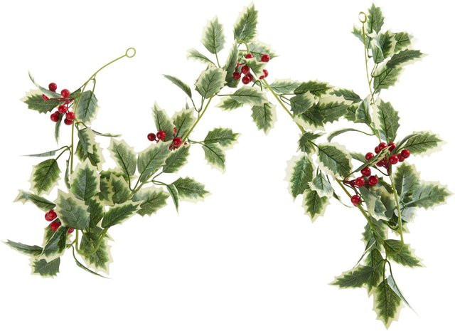 VBS Ilexgirlande aus Kunststoff in Grün für die Winterdekoration - Bild 1