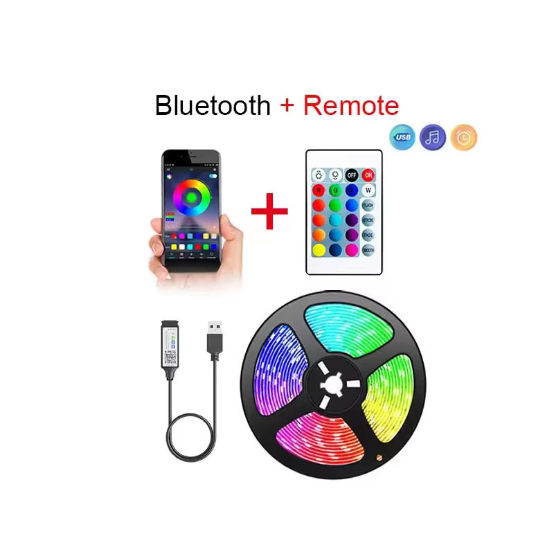 RADFAST RGB 5050 LED-Lichtstreifen mit Infrarot-Fernbedienung und USB-Anschluss, Multicolour, Schwarz - Bild 6