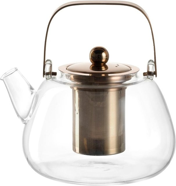 Leonardo Teekanne Tè Per Te aus Glas mit Metallhenkel und Infuser, transparent, 1,2 Liter - Bild 1