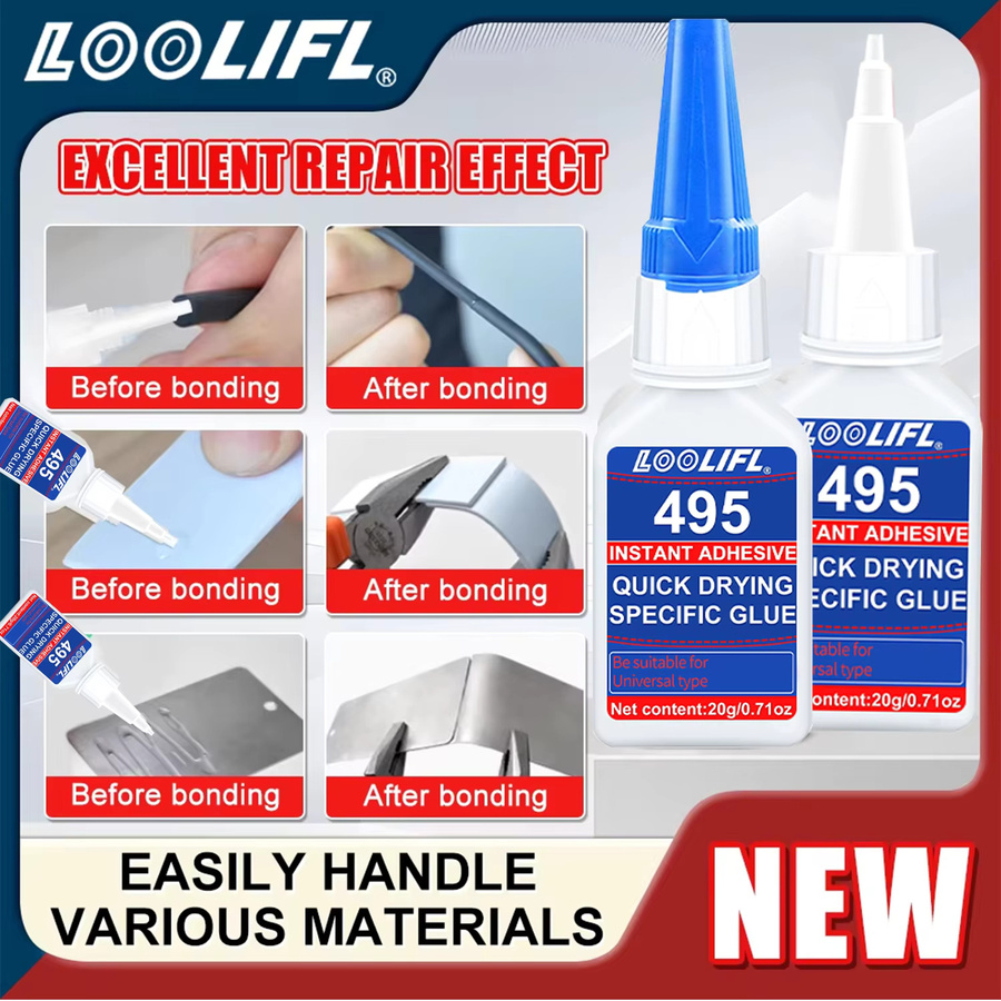 7 Stück LOOLIFL Superkleber Set, professioneller transparenter Cyanacrylat-Kleber für Kunststoff, schnell trocknend und geruchlos - Bild 2