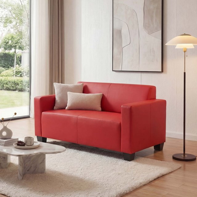 MCW Moncalieri 2er Loungesofa aus Kunstleder in Rot - Bild 1