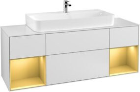 V&B Waschtischunterschrank Finion in Weiß mit Gold, B/T/H: 160 x 60,3 x 50,1 cm - Bild 1