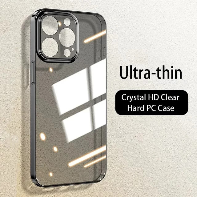 Transparente ultradünne Hart-PC-Schutzhülle für iPhone 15 14 13 12 11 Pro Max und 14 Plus, stoßfeste kristallklare Hülle - Bild 1