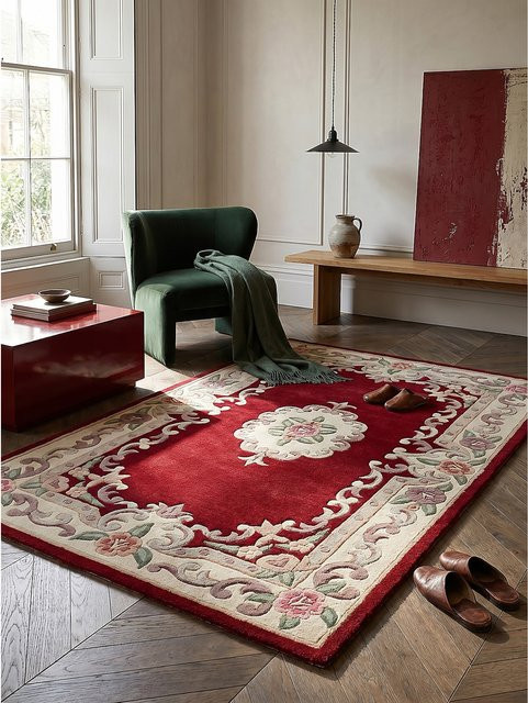 Wollteppich Orient Kadima Design in Rot-Beige, B/T: 75 x 150 cm - Bild 1