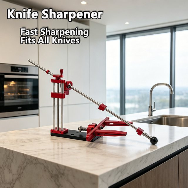 RSCHEF Messerschärfer aus roter Aluminiumlegierung mit einstellbarem Schleifwinkel - Bild 1