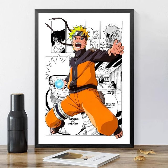 KAYOU Anime Naruto und Sasuke Leinwandgemälde, rahmenlose Hängemalerei in Multicolour für Kinderzimmer und Schlafzimmer - Bild 1