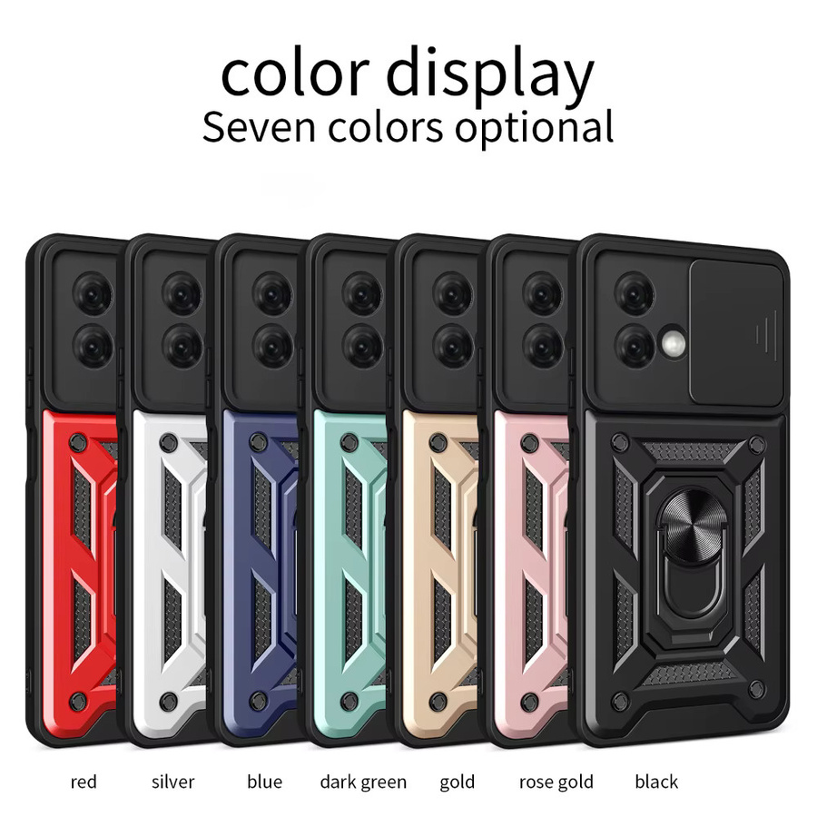 Magnetische Slide Lens Handyhülle mit Ringhalter für Motorola Moto G85 84 73 72 71 62 60S 32 30 24 22 20 14 10 04 Power 4G in Schwarz oder Gold - Bild 5