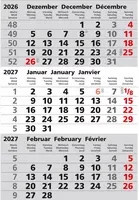 GÜSS Tischkalender 2027 mit Monatsübersicht aus Edelstahl und Papier - Bild 1
