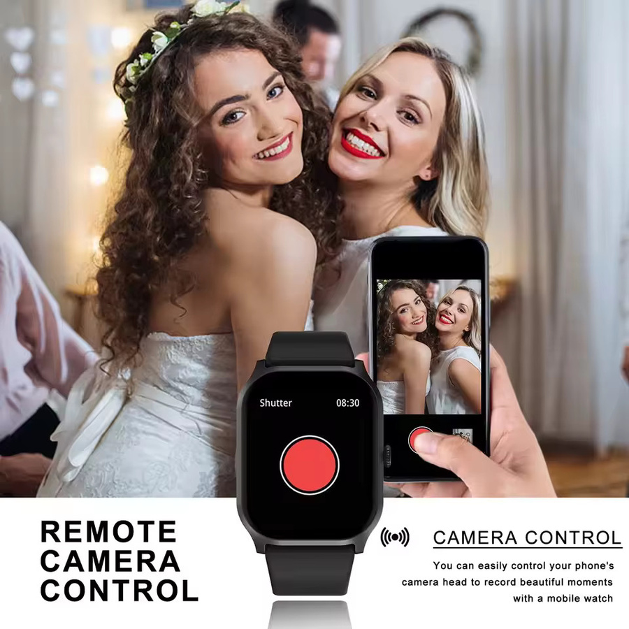 Ola Esporte HW12 Smartwatch für Damen und Herren in Schwarz mit Herzfrequenzmessung, Bluetooth-Anrufannahme und Gesundheitsüberwachung, kompatibel mit Android und iOS - Bild 5