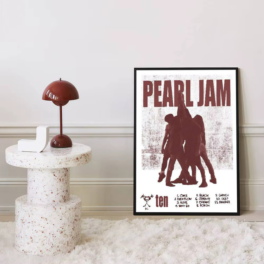 Moetch Banda Pearl Jam Ten Vintage Poster Wandkunst aus weißem Kraftpapier - Bild 6