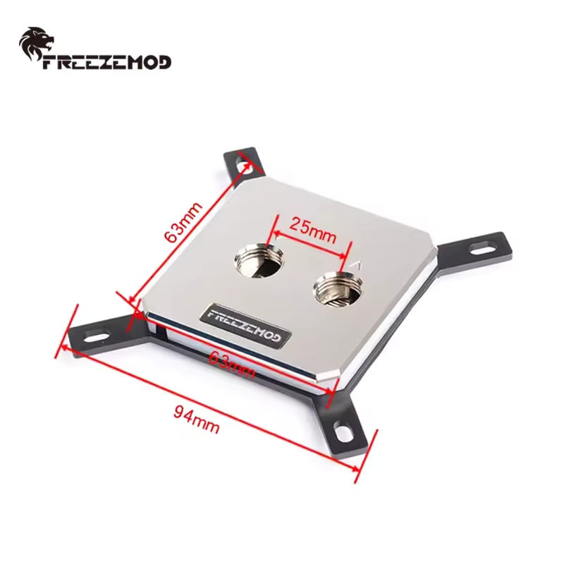 FreezeMod CPU-Wasserblock Intel 1700 und AMD AM5 mit Aurora 5 V ARGB SYNC, Vollmetall-Abdeckung, Silber, B/T: 60 x 60 mm - Bild 2