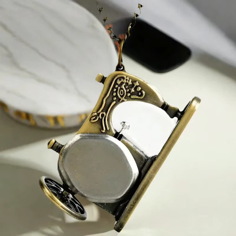 wecin Halskette mit Taschenuhr-Anhänger, Quarz, Bronze, Messing, Damen - Bild 3