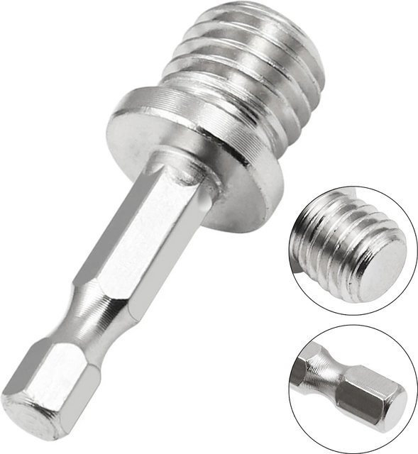 Vibratite M14 Bohrer Adapter mit 1/4 Sechskantschaft in Silber für Elektrowerkzeuge wie Schleifer und Polierer - Bild 1