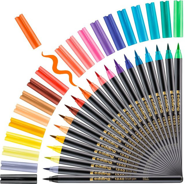 edding 1340 Brush Lettering Stifte Set in Multicolor, 20er-Pack - Bild 1