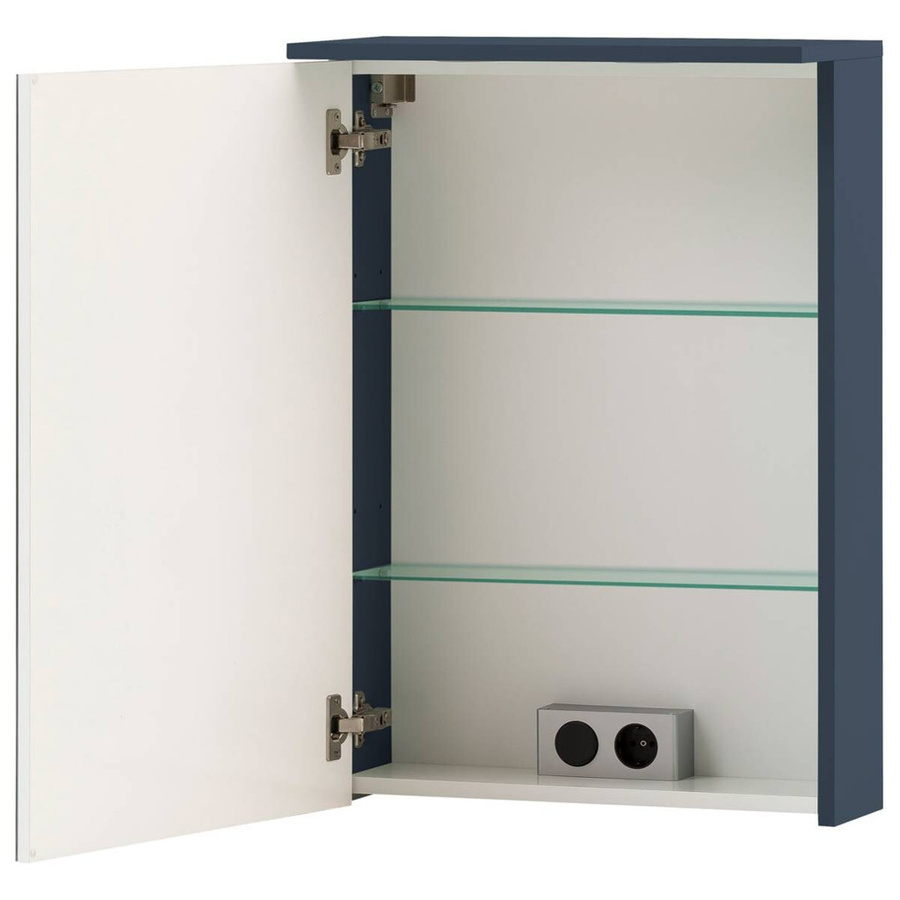 Spiegelschrank Jesper von Möbelpartner in Dunkelblau mit LED-Beleuchtung und Steckdose, B/H/T: 50,4 x 72,3 x 16 cm - Bild 2