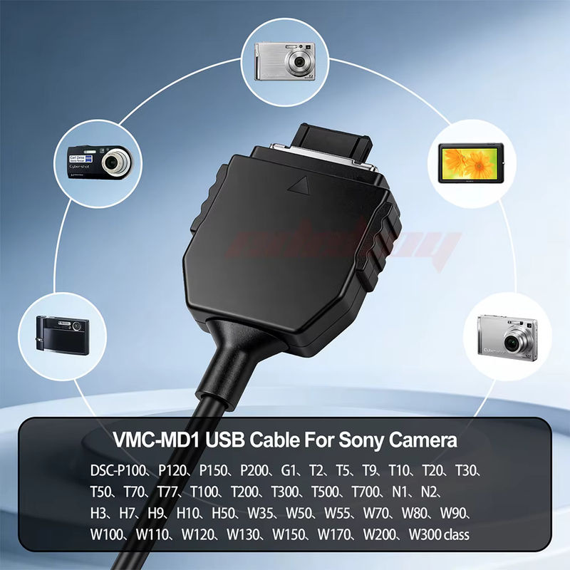 Sony USB-Kabel VMC-MD1 in Schwarz für Cyber-shot DSC-P100, P200, G1, M2, F88, T2, T30, T100, TX1, N2, H9, H10, W35, W70, W100, W150 Kameras - Bild 6