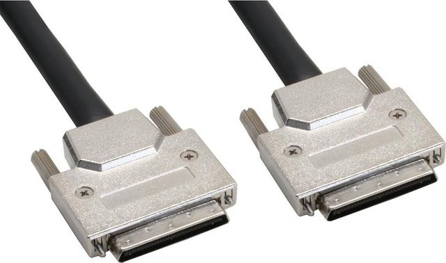 InLine SCSI U320 Kabel 68pol Micro Centronic Stecker auf 68pol Micro Centronic Stecker, Farbe: Schwarz, Länge: 1,8 m - Bild 1