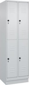 C+P Doppelstock-Spind Classic PLUS mit Sockel, 2 Abteile, Farbe Lichtgrau RAL 7035, H x B x T: 195 x 60 x 50 cm - Bild 1