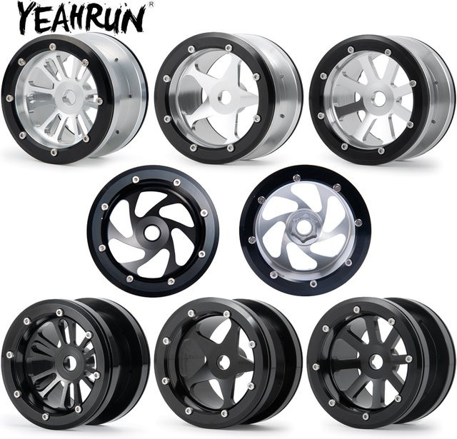 Yeahrun Beadlock Rad Felgen Naben, 4-teiliges Set, Metall, Schwarz - Bild 1