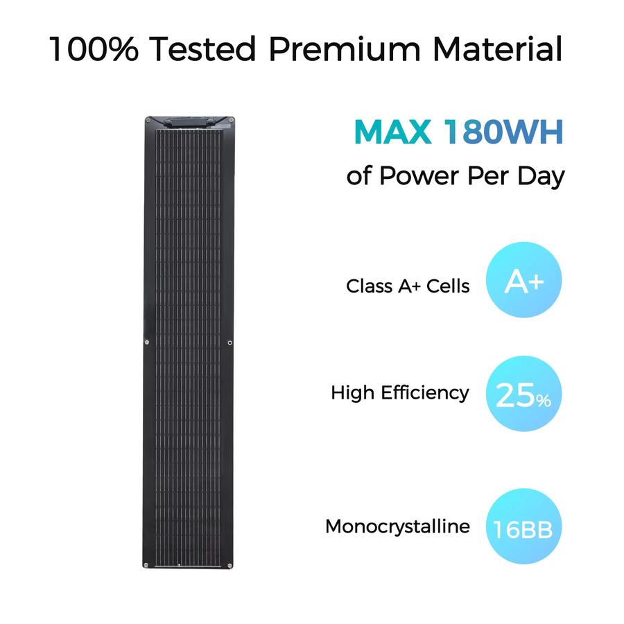xinpuguang Solarpanel 100W System-Kit, flexibles monokristallines Solarpanel mit N-Typ-Zellen in Schwarz für 12V-Systeme, ideal für Wohnmobile, Boote und Camping - Bild 3