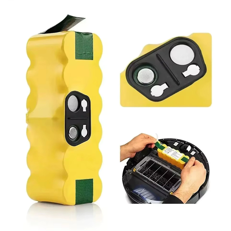 Wiederaufladbarer Akku für iRobot Roomba Staubsauger Serie 500 550 560 600 650 698 780 876 900, 14,4V 12800mAh, Gelb - Bild 3