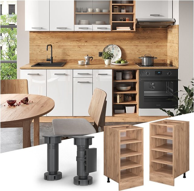 Vicco Küchenregal R-Line Küchenunterschrank Eiche Breite: 40 cm - Bild 1