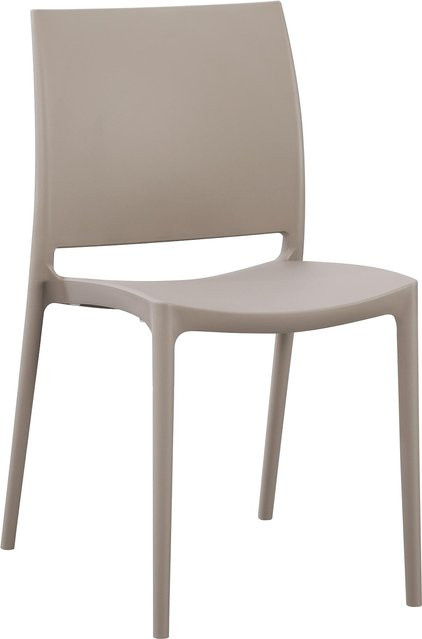 CLP Gartenstuhl Meton aus Kunststoff, stapelbarer Outdoor-Gartensessel in Beige, wetterfest und UV-beständig - Bild 1