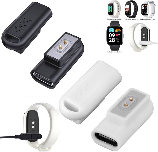 Magnetisches USB-C Ladegerät für Xiaomi Mi Band 8 Pro und Redmi Smart Band 2, 3, 4 in Schwarz - Bild 1