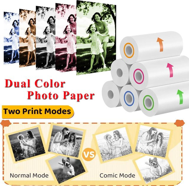 MrLabel BPA-freies Fotopapier für Kinder-Sofortbildkameras mit Acryl-Markierungsstiften, Format: 57 x 25 mm - Bild 1