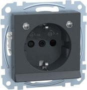 Merten Steckdose System M in Anthrazit mit Schutzkontakt und LED-Beleuchtung MEG2304-0414 - Bild 1